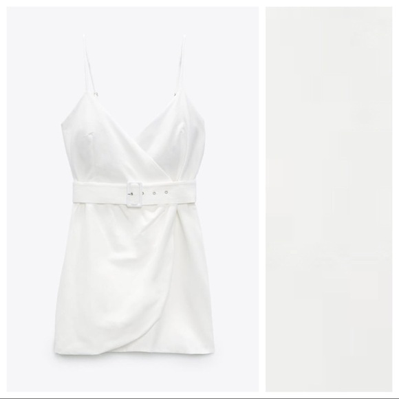 NWT. Zara White Linen Blend Mini Dress. Size M. - Picture 5 of 9